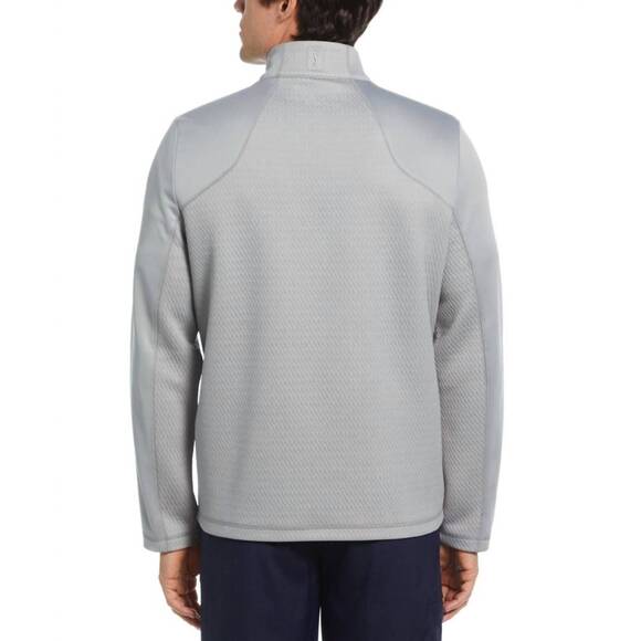 NEW PGA TOUR men's textured long sleeve quarter zip sweatshirt in quarry heather - Picture 2 of 3